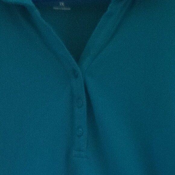 CROFT & BARROW WOMEN'S CLASSIC POLO SHORT SLEEVE SHIRT-SIZE 3X/ BLUE - Picture 10 of 10